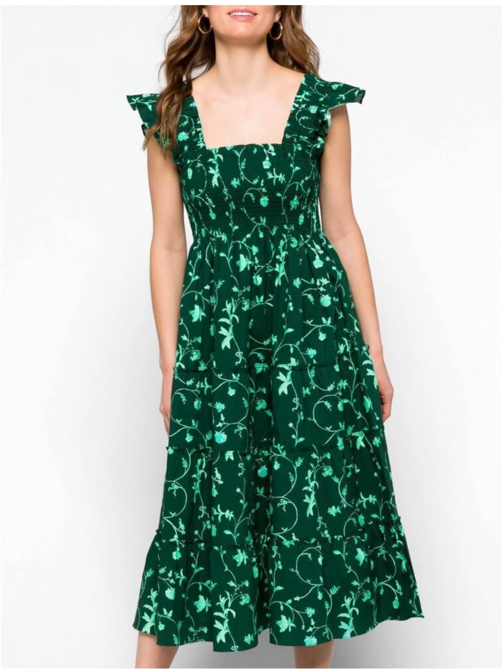 Hill House Ellie Nap Dress Midi Dark Green